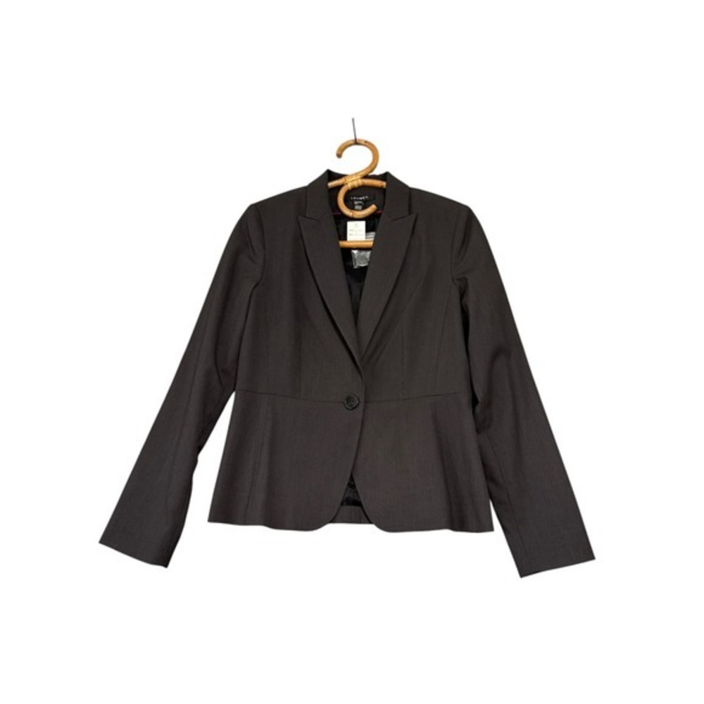 Louben | Dark Grey Single Button Pinstripe Blazer Size 4